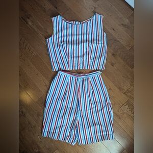Striped 1950s two piece set/playsuit